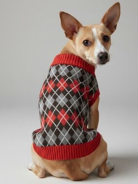 Argyle Knit Dog Sweater Vest